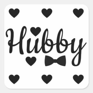 Hubby Matching Couple Square Sticker