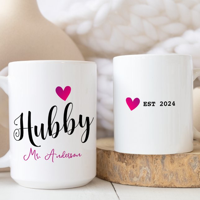 Hubby Name and Date Wedding Anniversary Coffee Mug (Creator Uploaded)