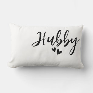 Hubby, Personalised minimalist wedding pillow