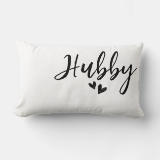 Hubby, Personalised minimalist wedding pillow