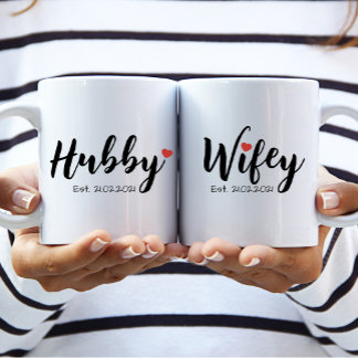 Hubby & Wifey Couple Mug (Personalise Hubby)