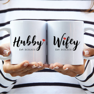 Hubby & Wifey Couple Mug (Personalise Wifey)
