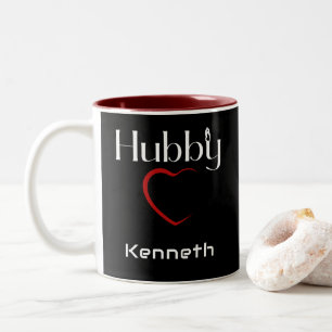Hubby Wifey Couple Wedding Anniversary Gift Two-Tone Coffee Mug