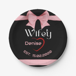 Hubby Wifey matching wedding Anniversary party Paper Plate