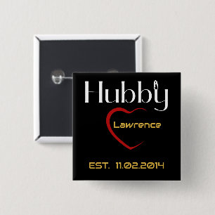 Hubby Wifey Wedding anniversary Gift 15 Cm Square Badge