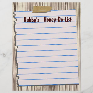 Hubby's Honey-Do-List Letterhead Stationery