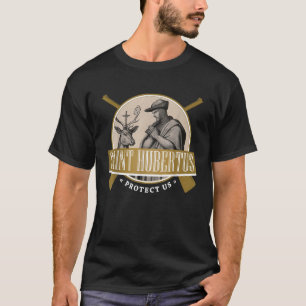 Hubertus Patron Saint of Hunters Hubert Rifle Cath T-Shirt