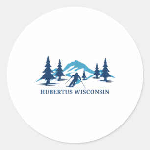 Hubertus Wisconsin Ski Resort Skiing Skier _1 Classic Round Sticker