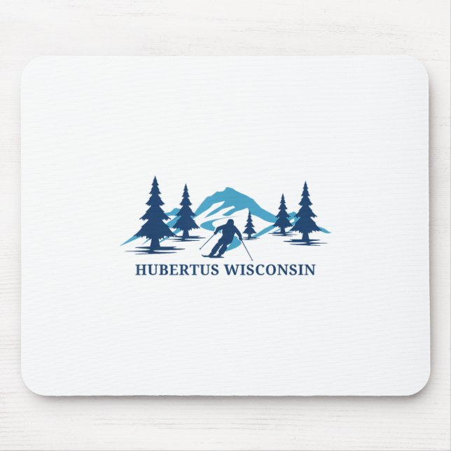 Hubertus Wisconsin Ski Resort Skiing Skier _1  Mouse Pad (Front)