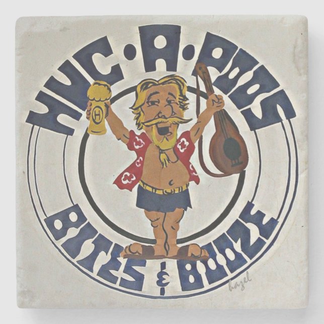 Huc-A-Poos Tybee Marble Stone Coaster. Stone Coaster (Front)