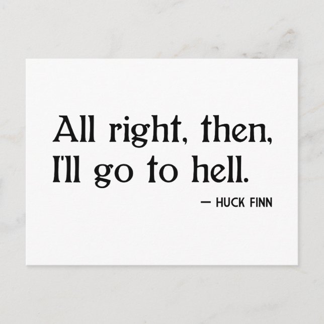 Huck Finn on Hell Postcard (Front)