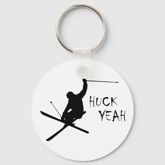 Huck Yeah (Skiing) Key Ring (Front)
