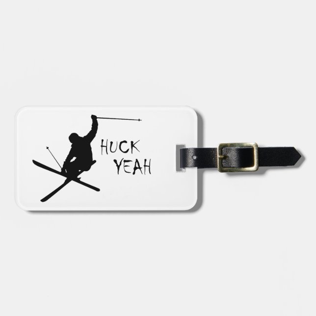 Huck Yeah (Skiing) Luggage Tag (Front Horizontal)
