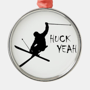 Huck Yeah (Skiing) Metal Ornament
