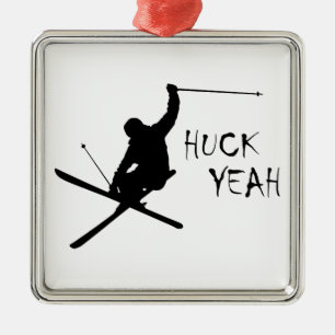 Huck Yeah (Skiing) Metal Tree Decoration