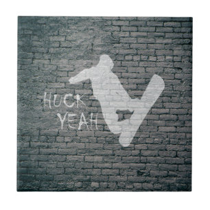 Huck Yeah (Snowboarding) Ceramic Tile