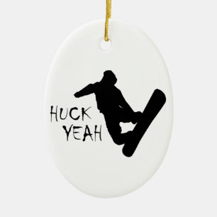 Huck Yeah (Snowboarding) Ceramic Tree Decoration