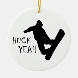 Huck Yeah (Snowboarding) Ceramic Tree Decoration