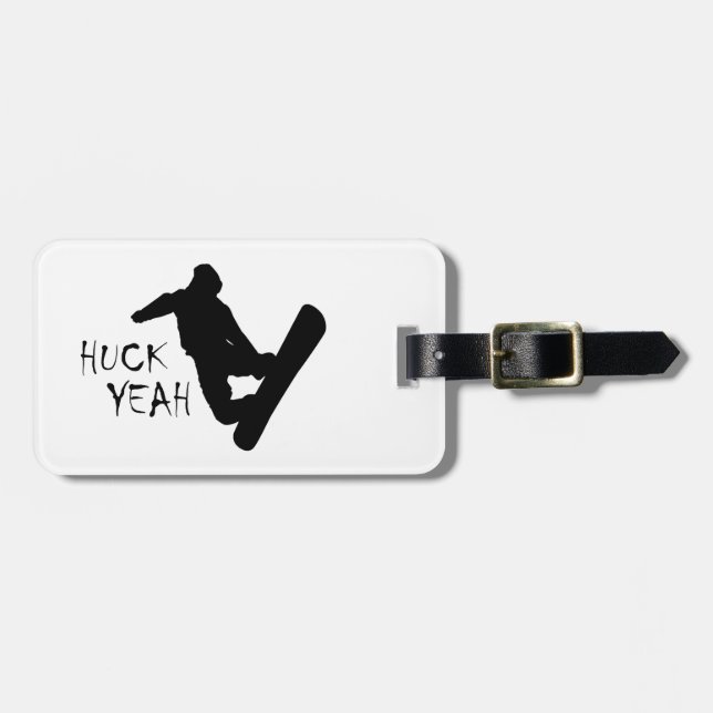 Huck Yeah (Snowboarding) Luggage Tag (Front Horizontal)