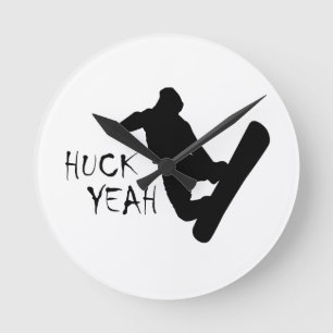 Huck Yeah (Snowboarding) Round Clock