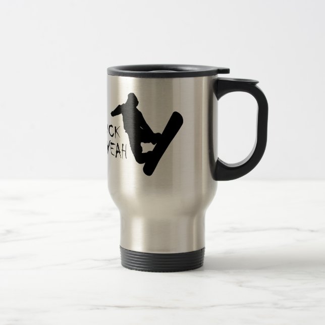 Huck Yeah (Snowboarding) Travel Mug (Right)