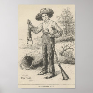 Huckleberry Finn Illustration Poster