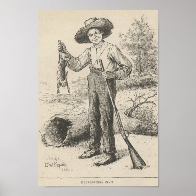 Huckleberry Finn Illustration Poster (Front)