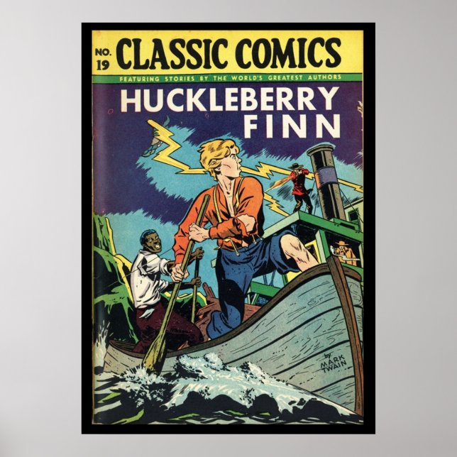 Huckleberry Finn Mark Twain Comic Book Cover Poster (Front)