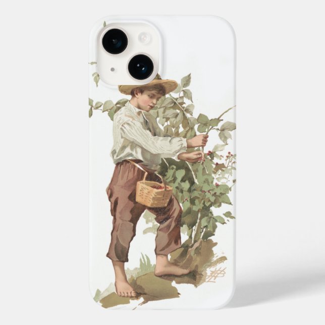 Huckleberry Finn Picking Berries Lithograph Case-Mate iPhone Case (Back)