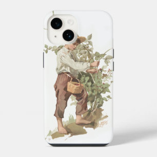 Huckleberry Finn Picking Berries Lithograph iPhone 14 Case