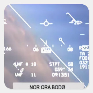 HUD HEAD UP DISPLAY FIGHTER AIRCRAFT SQUARE STICKER