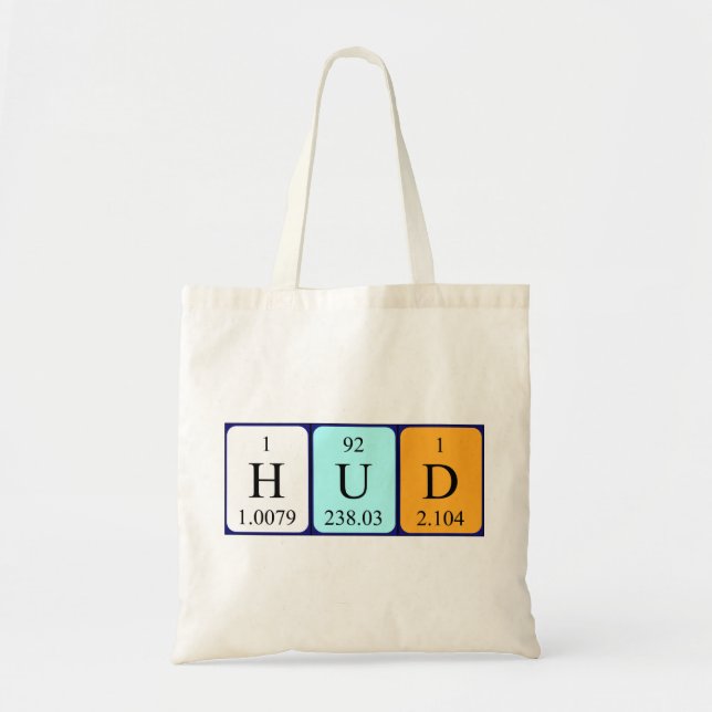 Hud periodic table name tote bag (Front)