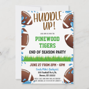 Huddle Up Football Team Pool Party Invitation