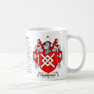 Huddleston, the Origin, the Meaning and the Crest Coffee Mug