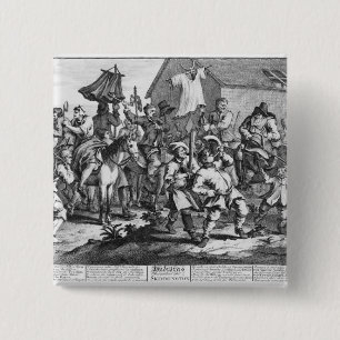 Hudibras Encounters the Skimmington 15 Cm Square Badge