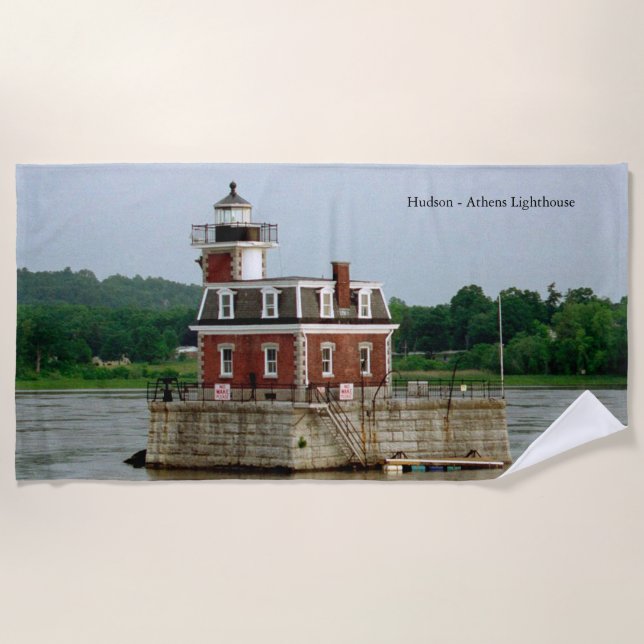 Hudson Athens Lighthouse beach towel (Front)