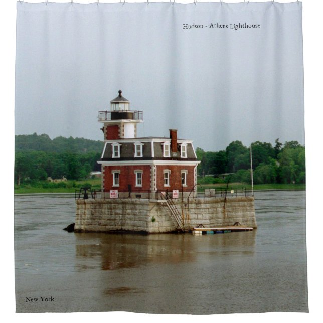 Hudson Athens Lighthouse shower curtain (Front)