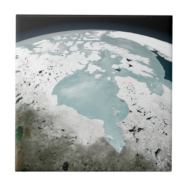 Hudson Bay Sea Ice On April 29, 2006. Ceramic Tile (Front)