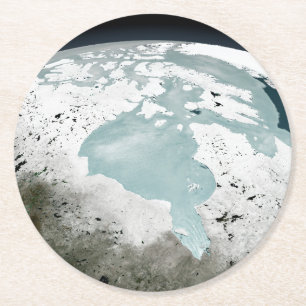 Hudson Bay Sea Ice On April 29, 2006. Round Paper Coaster