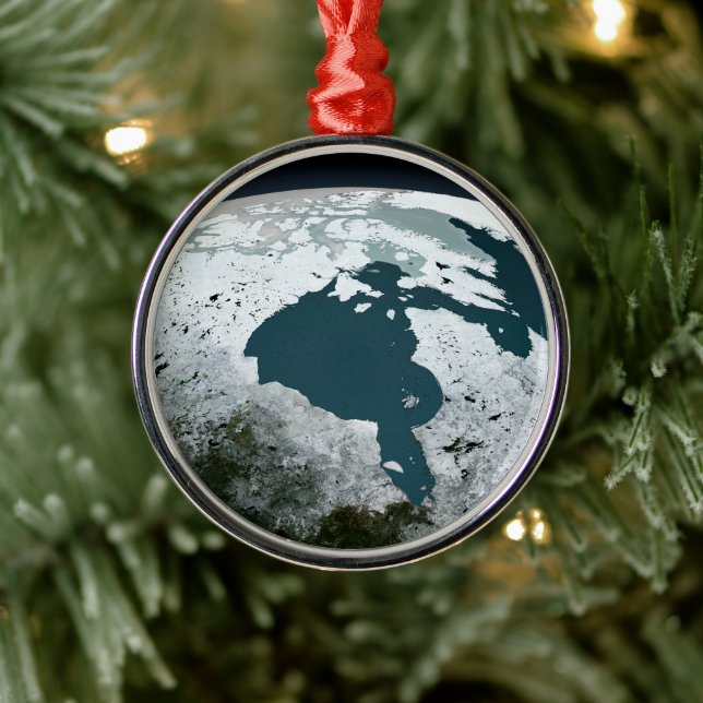 Hudson Bay Sea Ice On November 14, 2005. Metal Ornament (Tree)