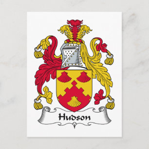 Hudson Family Crest Postcard