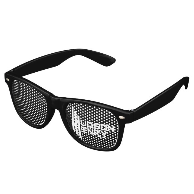 Hudson Henry's Adult Party Shades, Black Retro Sunglasses (Angled)