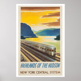 Hudson Highlands New York Central Railroad Vintage Poster