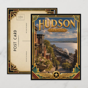 Hudson New York Vintage Art Deco Golden Age Postcard