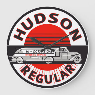 Hudson Regular Gasoline vintage sign clock