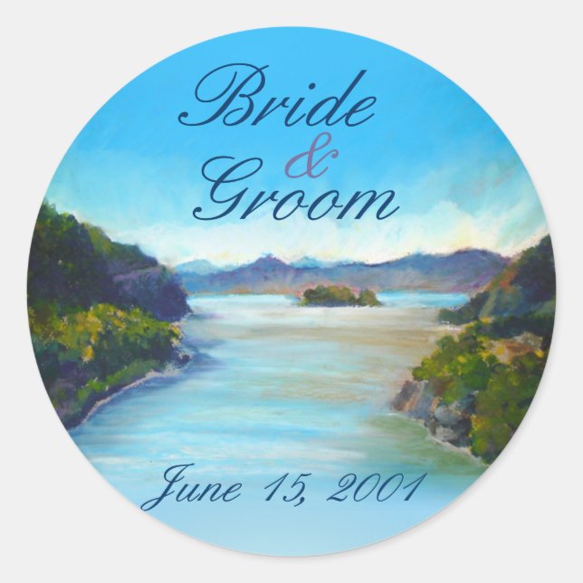 Hudson River at West Point Wedding Stickers (Front)