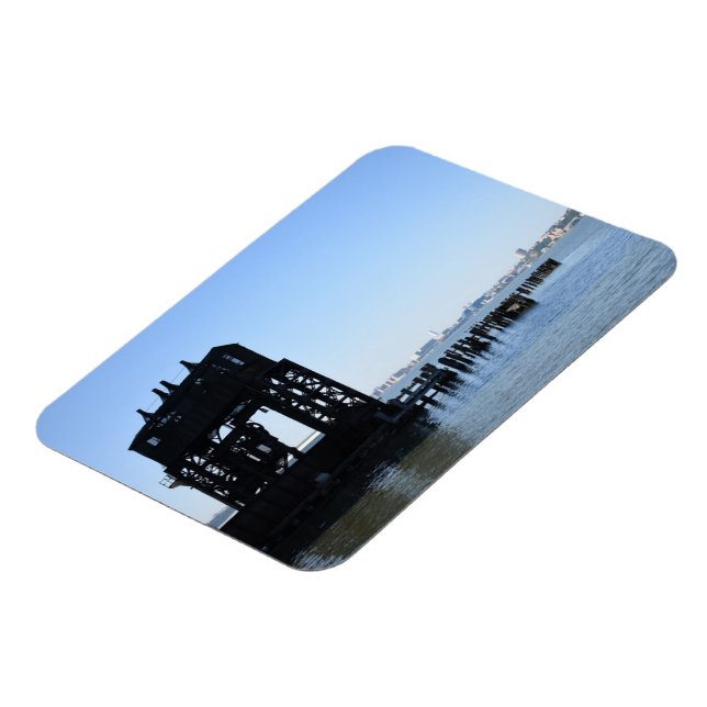 Hudson River Dock New York City NYC Photography Magnet (Left Side)