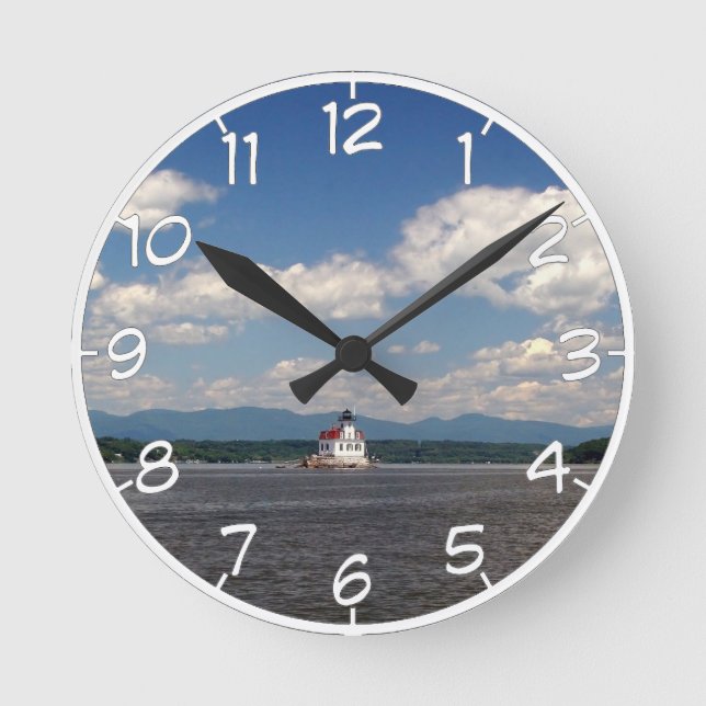Hudson River Lighthouse Round Clock (Front)