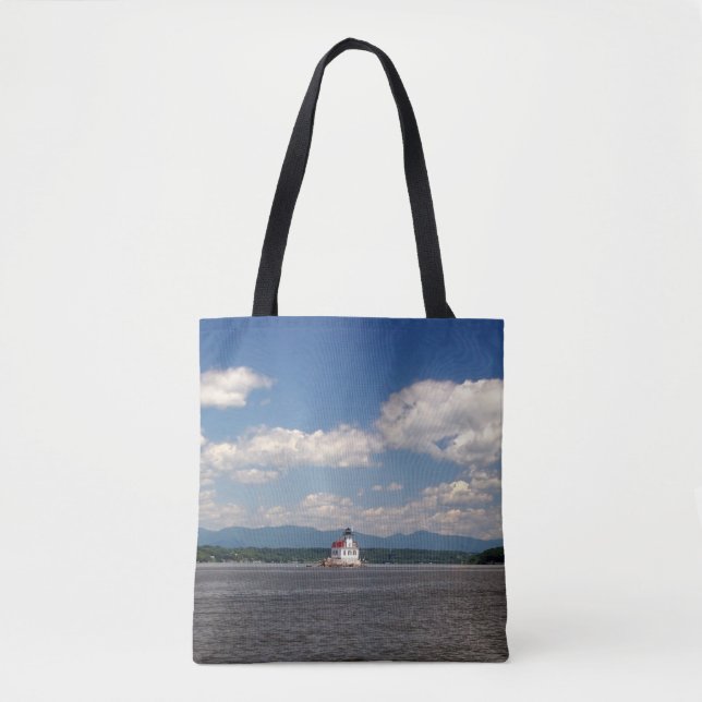 Hudson River Lighthouse Tote Bag (Front)