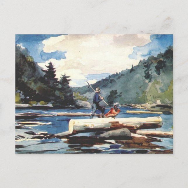 Hudson River, Logging by Winslow Homer 1897 Postcard (Front)